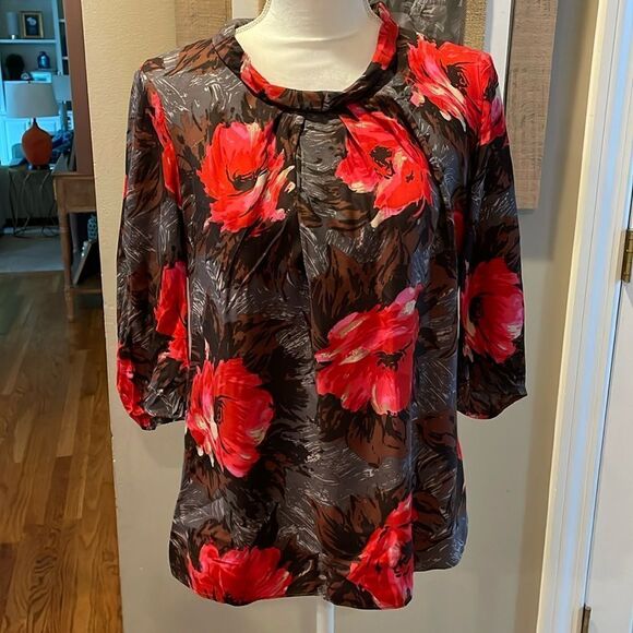 Boden Floral Silk Blend Blouse - Picture 1 of 8